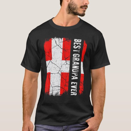 Beste Deense Opa Ooit Denemarken Vlag Vaderdag T-shirt (Voorkant)