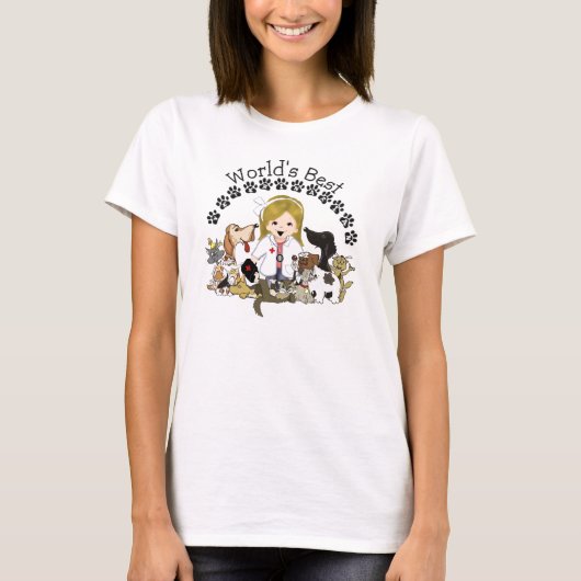 Beste dierenarts ter wereld - Vrouw blond haar T-shirt (Voorkant)