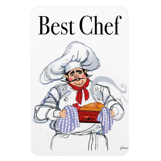 Beste dikke Franse chef-kok magneet door kunstenaa (Verticaal)