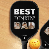 Beste Dinkin Papa Fotocollage Vaderdag Pickleball Paddle