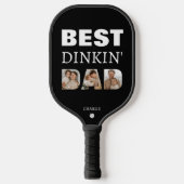Beste Dinkin Papa Fotocollage Vaderdag Pickleball Paddle (Voorkant)