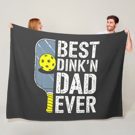 Beste Dink'N Papa Ooit Pickleball Fleece Deken (In situ)