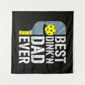 Beste Dink'N Papa Ooit Pickleball Wandkleed (Voorkant (horizontaal))