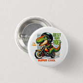Beste dino rijder super cool ronde button 3,2 cm (Voorkant /achterkant)