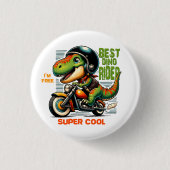 Beste dino rijder super cool ronde button 3,2 cm (Voorkant)