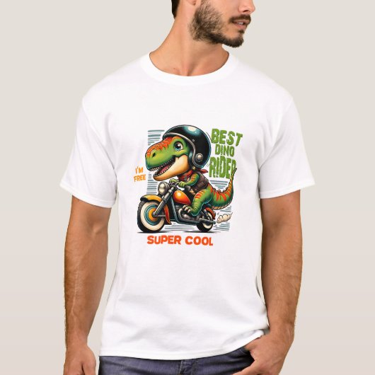 Beste dino rijder super cool t-shirt (Voorkant)