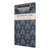 Beste directeur ooit Gepersonaliseerde Boho Regenb Mini Klembord (Angled2)