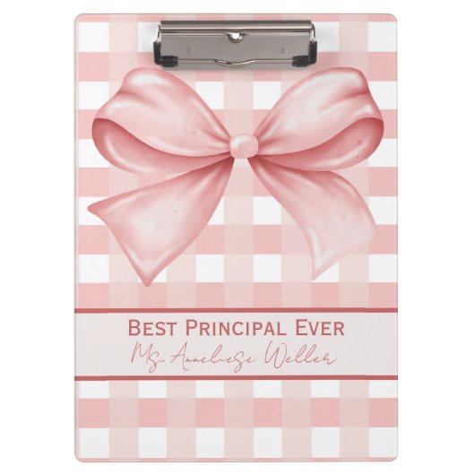 Beste directeur ooit gepersonaliseerde Gingham str Klembord (Voorkant)