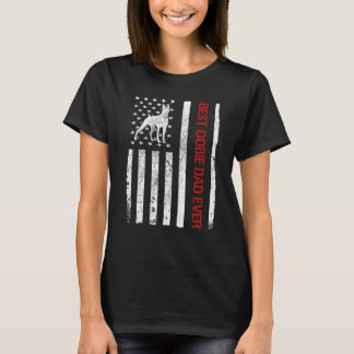 Beste Dobie-papa ooit Amerikaanse Vlag Dobermann E T-shirt
