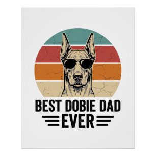 Beste Dobie-papa ooit Vintage Doberman T-shirt_1 Perfect Poster