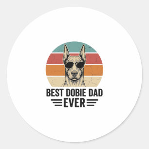 Beste Dobie-papa ooit Vintage Doberman T-shirt_1 Ronde Sticker