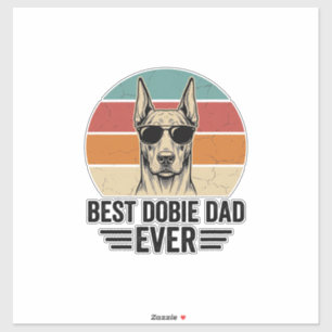 Beste Dobie-papa ooit Vintage Doberman T-shirt_1 Sticker