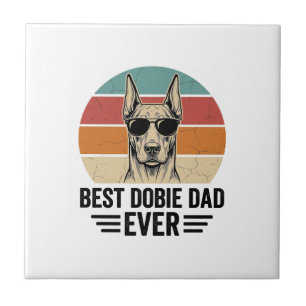 Beste Dobie-papa ooit Vintage Doberman T-shirt_1 Tegeltje