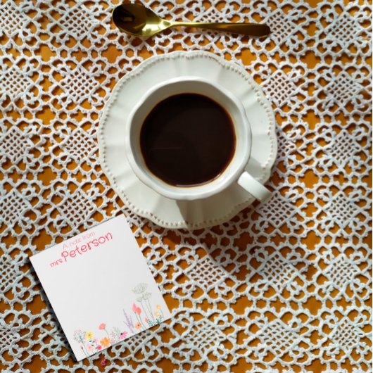 Beste docent Floral madeliefje waterverf Notitieblok