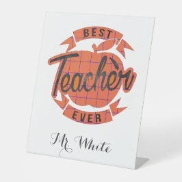 Beste docent ooit cadeau gepersonaliseerd reclamebord met voetstuk