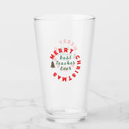 Beste docent ooit Kerstcadeau Bedankt Glas (Achterkant)