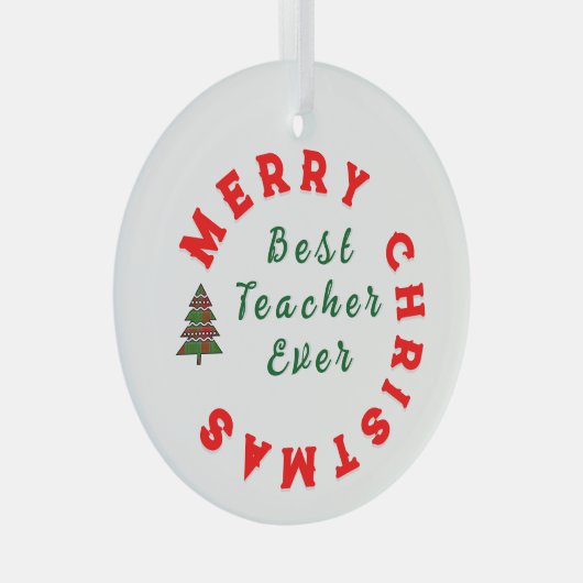 Beste docent ooit Kerstcadeau Bedankt Glas Ornament (Voorkant Rechts)
