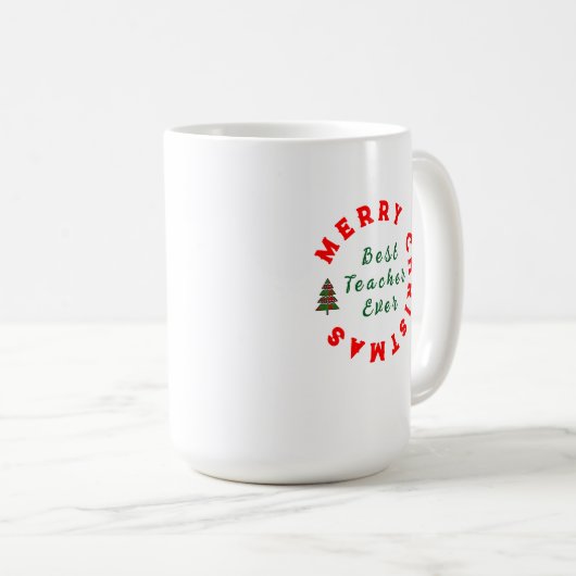 Beste docent ooit Kerstcadeau Bedankt Koffiemok (Voorkant rechts)