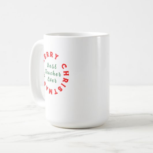 Beste docent ooit Kerstcadeau Bedankt Koffiemok (Voorkant links)