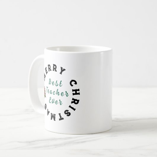 Beste docent ooit Kerstcadeau Bedankt Koffiemok (Voorkant links)