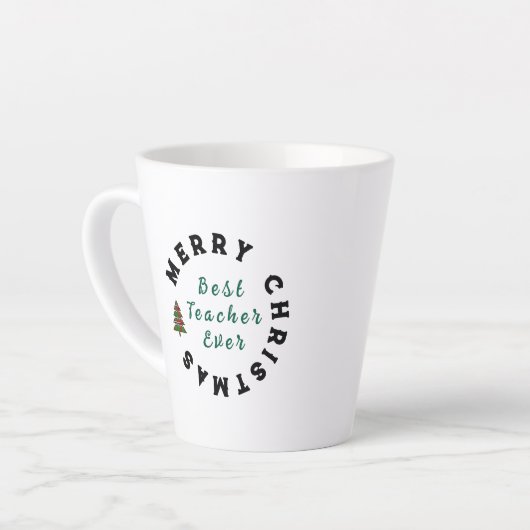 Beste docent ooit Kerstcadeau Bedankt Latte Mok (Linkerhoek)