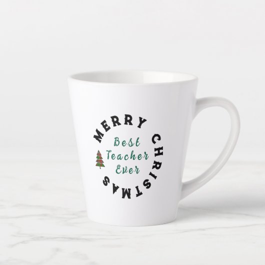 Beste docent ooit Kerstcadeau Bedankt Latte Mok (Rechts)