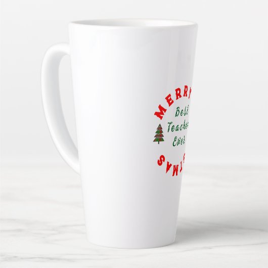 Beste docent ooit Kerstcadeau Bedankt Latte Mok (Linkerhoek)