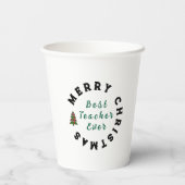 Beste docent ooit Kerstcadeau Bedankt Papieren Bekers (Achterkant)