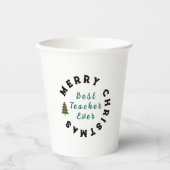 Beste docent ooit Kerstcadeau Bedankt Papieren Bekers (Voorkant)