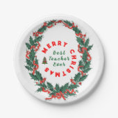 Beste docent ooit Kerstcadeau Bedankt Papieren Bordje (Voorkant)