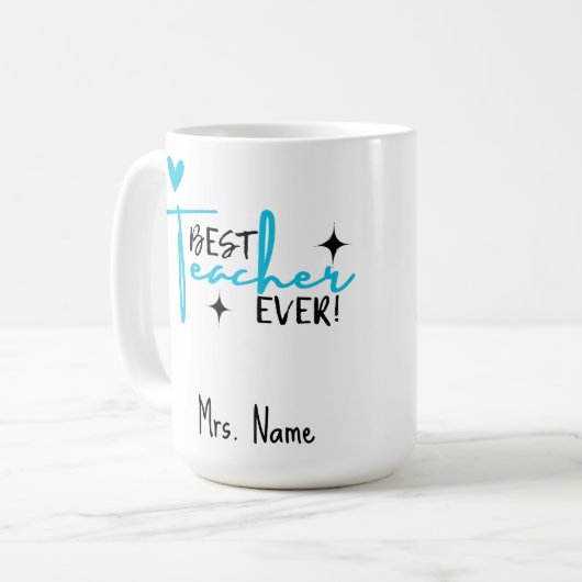 Beste docent ooit Mok – gepersonaliseerde naam cad (Voorkant links)