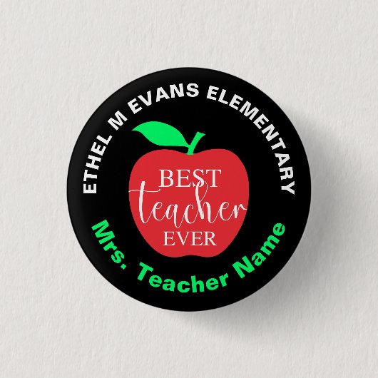 Beste docent ooit pin Buttonnen Ronde Button 3,2 Cm (Voorkant)