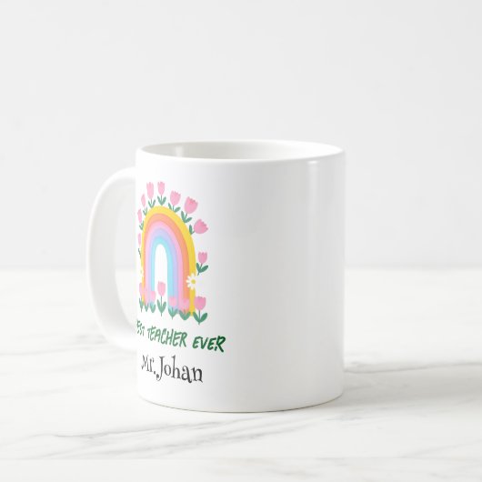 Beste docent ooit Rainbow Mok (Voorkant links)