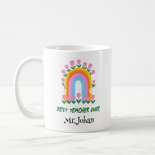 Beste docent ooit Rainbow Mok (Links)