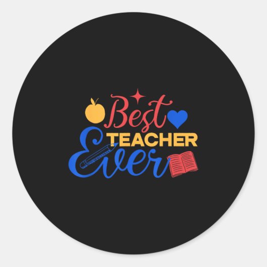 Beste docent ooit Schattige terug naar school Ronde Sticker (Voorkant)