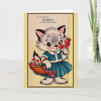 Beste Dochter Kat Verjaardag Kaart