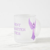 Beste dochter ooit | Aartsengel Chamuel Pink Matglas Koffiemok (Voorkant rechts)