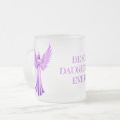 Beste dochter ooit | Aartsengel Chamuel Pink Matglas Koffiemok (Voorkant links)