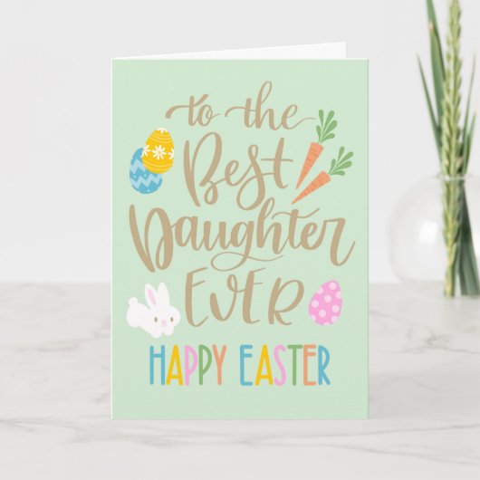 Beste dochter ooit Happy Easter typografie Kaart (Voorkant)