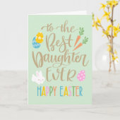 Beste dochter ooit Happy Easter typografie Kaart (Gele Bloem)
