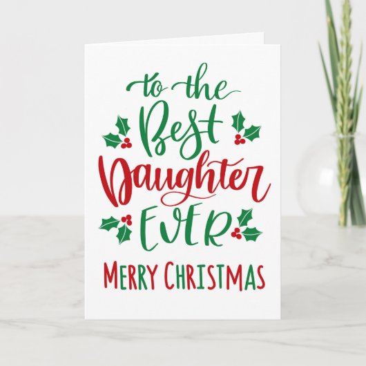 Beste dochter ooit kersttypografie kaart (Voorkant)