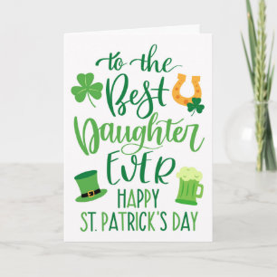 Beste dochter ooit St. Patrick's Day typografie Kaart
