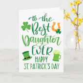 Beste dochter ooit St Patrick's Day Typografie Kaart (Gele Bloem)