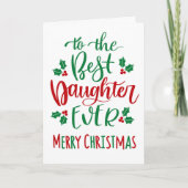 Beste dochter ooit vrolijke kerst typografie kaart (Voorkant)