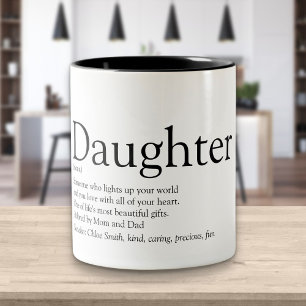 Beste dochter ter wereld definitie modern leuk tweekleurige koffiemok