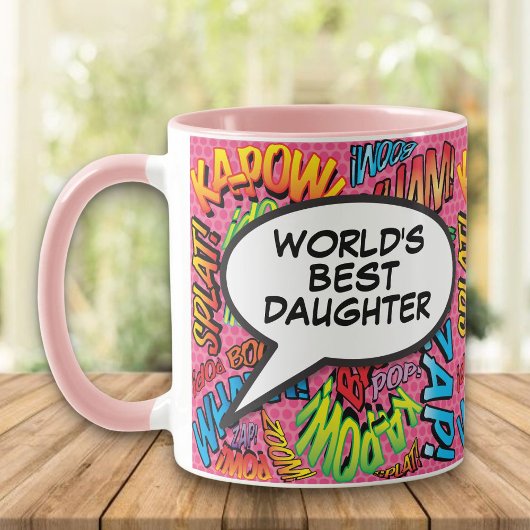 Beste dochter ter wereld Leuke moderne retro strip Mok