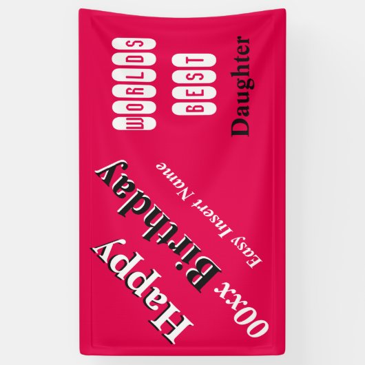 Beste dochter ter wereld spandoek (Verticaal)