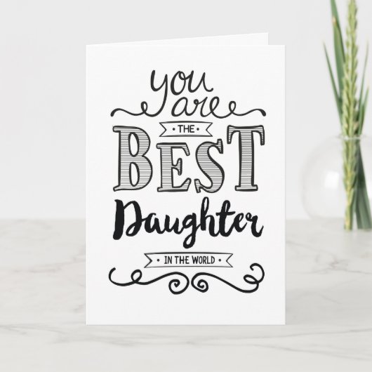 Beste dochter ter wereld verjaardag kaart (Voorkant)