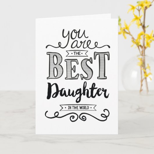 Beste dochter ter wereld verjaardag kaart (Gele Bloem)