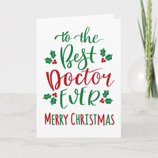 Beste Doctor Ever Merry Christmas Typografie Kaart (Voorkant)